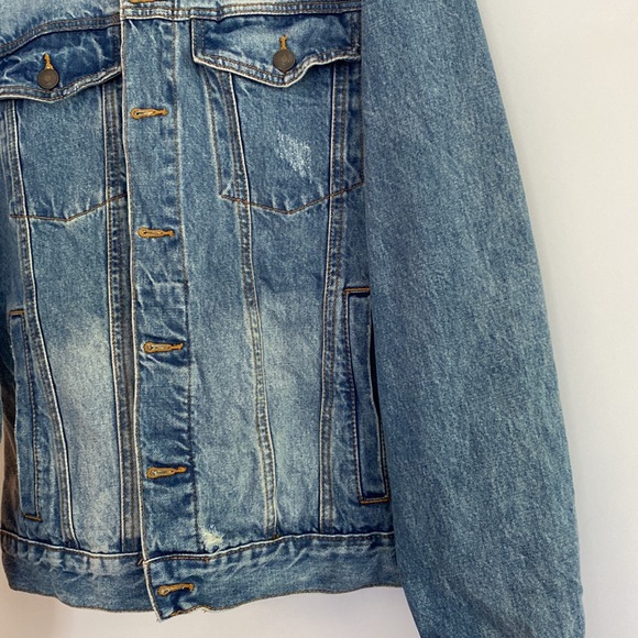 Forever 21 Men’s Distressed Jean Jacket - Picture 3 of 6